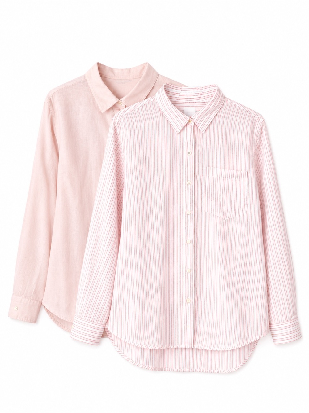 GAP Bundle of Two - 100% Linen Boyfriend Fit Button Down Shirt - Size L